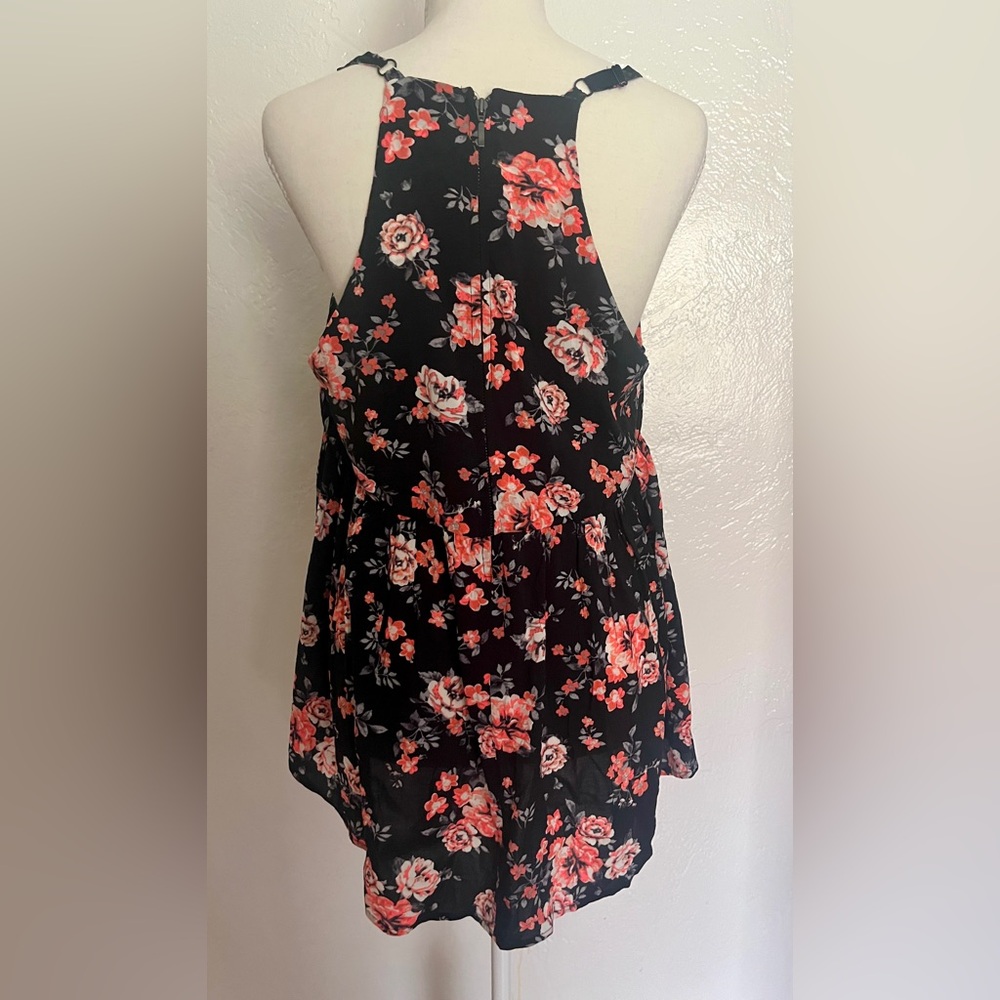 Torrid Black and Pink Floral Blouse - Picture 2 of 5